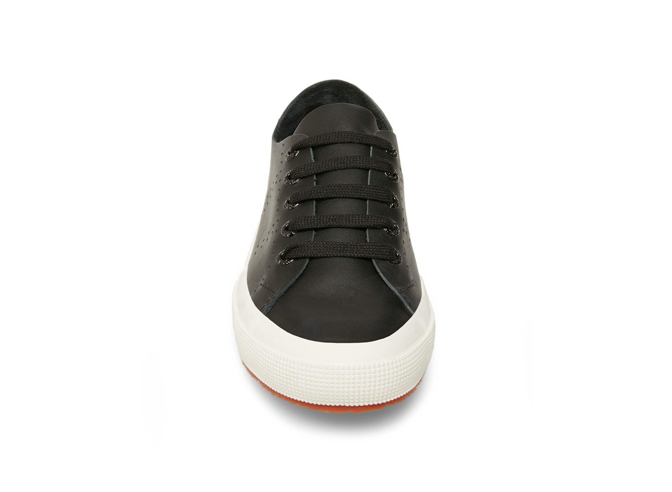 Superga Black Sneakers Womens - 2750 Rawcutleatheru Leather - 416VTFENC